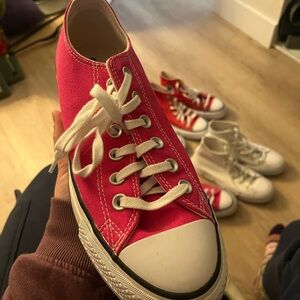 Hot Pink platform Canvas Sneakers